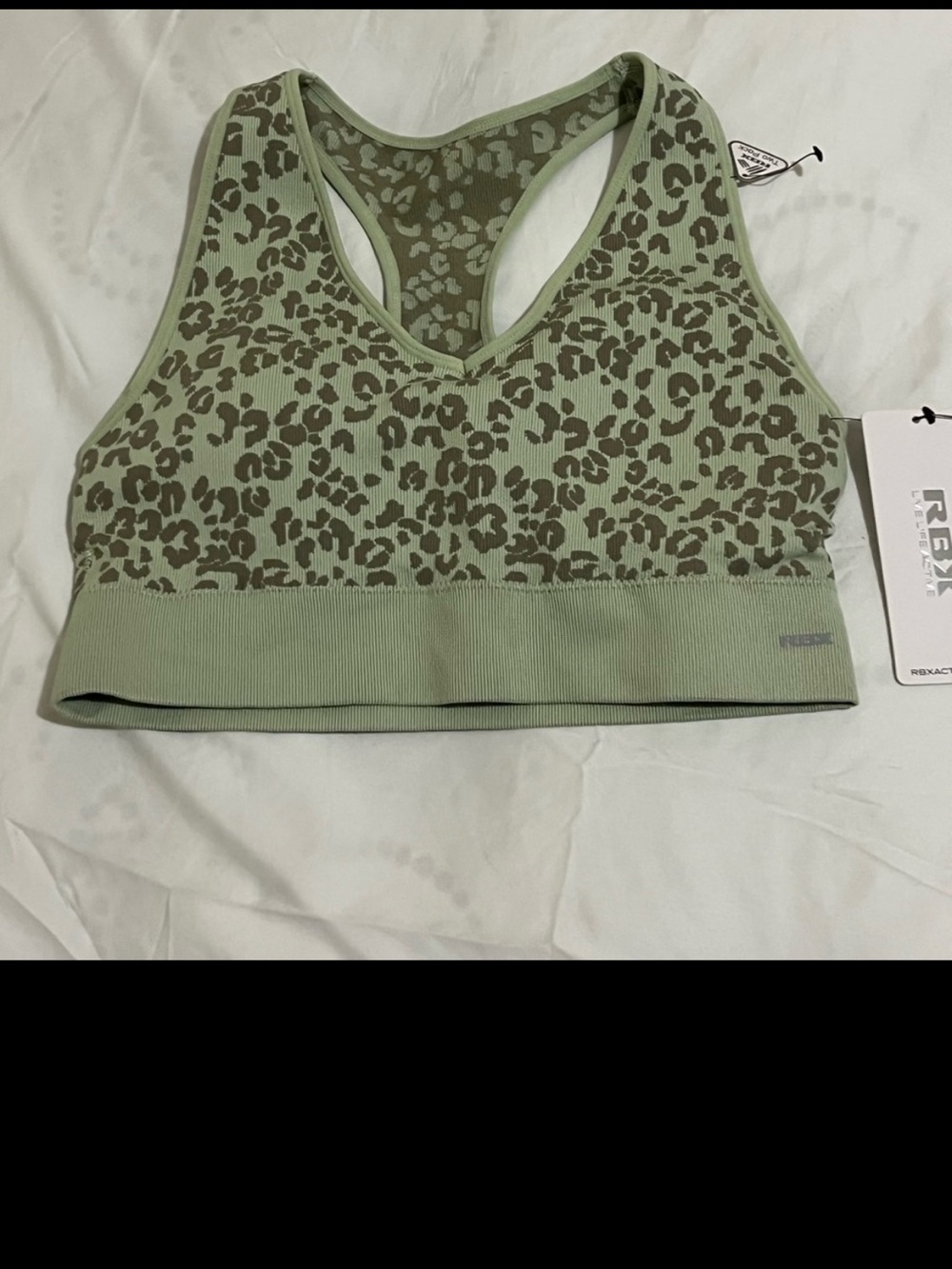 RBX Women's Olive Leopard Sports Bra Women’s Size Large New with Tags